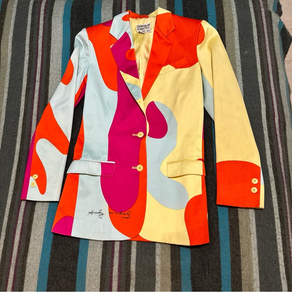Andy Warhol Camouflage Jacket For Stephen Sprouse Size 4 Amazing Women’s Blazer